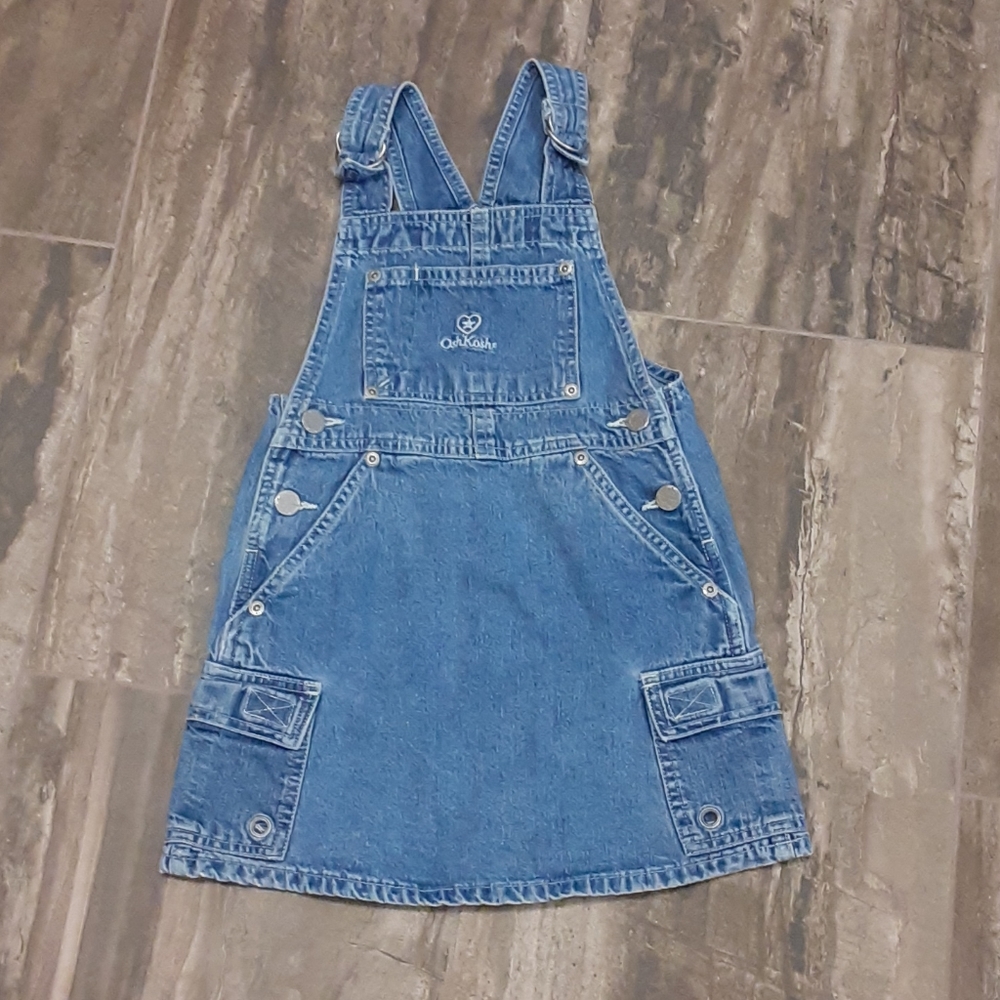 OshKosh Girls Denim Overall Skirt Size 4 – Good Condition (with flaw)